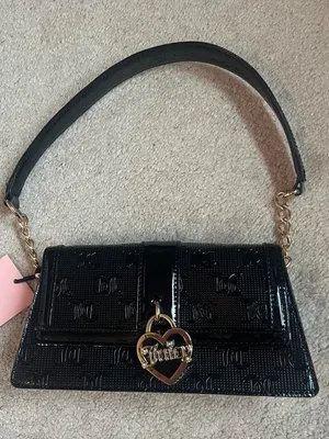 Glossy black Juicy Couture shoulder bag thumbnail 1