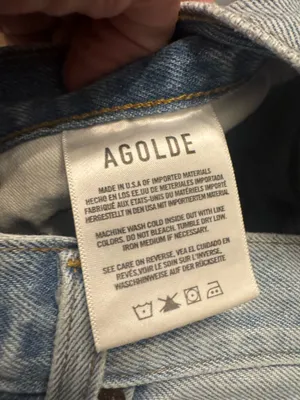 Agolde Size 24 Riley High Rise Straigh Crop Distresed Jeans Denim thumbnail 4
