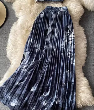 Navy blue floral two piece set Black thumbnail 3
