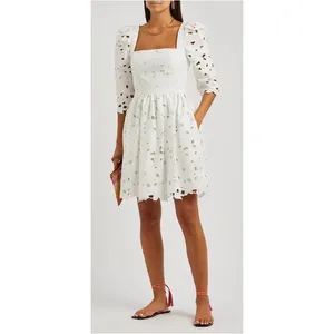 Cara Cara NWT Hart Eyelet Dress Cotton Square Neck‎ Mini Dress Brodererie Size 4 thumbnail 3