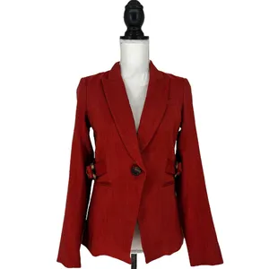 Veronica‎ Beard Baltazar Linen Peplum Dickey Jacket In Clay thumbnail 3