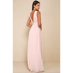 Lulus Heavenly Hues Blush Maxi Dress Chiffon Bridesmaid Formal Evening XL NWT thumbnail 3