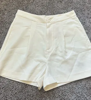 Love Tree Cream High-Waist Tailored Shorts thumbnail 1