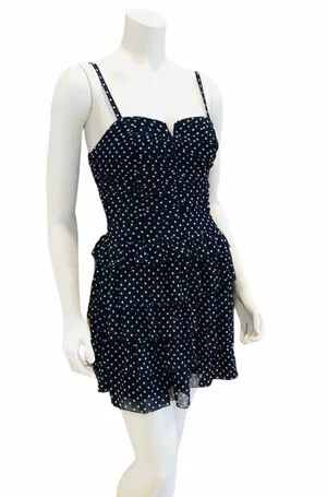 Blue & White Polka Dot Dress Size M thumbnail 2
