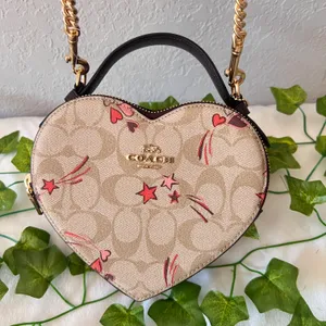 Coach Heart Crossbody In Signature Canvas With Heart And Star Print ck523 thumbnail 7