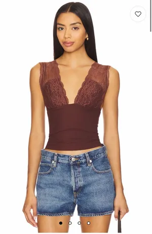 Free People Power Play Cami Lace in Bittersweet Large thumbnail 1