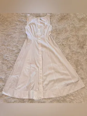 NEW Polo Ralph Lauren Paneled Cotton Button-Up Midi White Dress sz 2 thumbnail 4