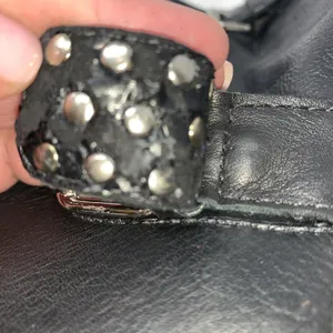Carmim Women's Biker Moto Boots Black Leather Studded Buckle Strap Ankle Boots thumbnail 8