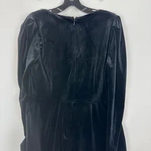 Lulus Ioanna Black Velvet Rhinestone Long Sleeve Mini Dress Party XL FLAW NWT thumbnail 11
