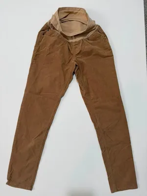 A Pea in the Pod Maternity Tan Brown Corduroy Pants with Secret Fit Belly Panel thumbnail 1