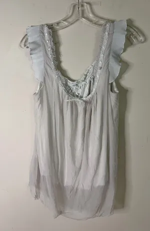 Women’s White Ruffled Sleeveless Peplum Tunic thumbnail 1