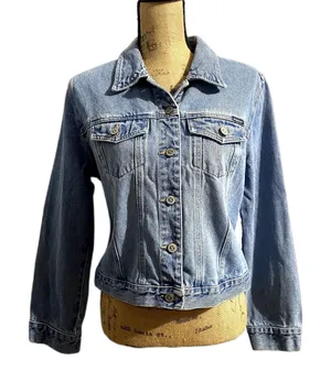 Squeeze Stephen Hardy Light Wash Blue‎ Denim Jean Trucker Jacket Vintage Large thumbnail 1