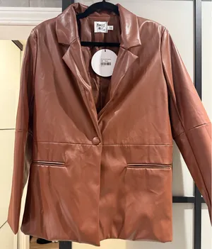 Faux Leather Blazer Jacket Princess Polly thumbnail 1