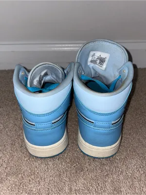 Jordan 1 Mid Women's Sneakers - Light Blue/White Size: 7.5 thumbnail 4