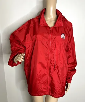 Vintage Ohio State Buckeyes Windbreaker Jacket Red Full Zip Large NCAA OSU thumbnail 1