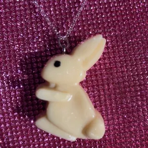 Bunny Rabbit Sterling Silver Necklace Kawaii Jewelry Egirl Lolita Emo girls gift thumbnail 3