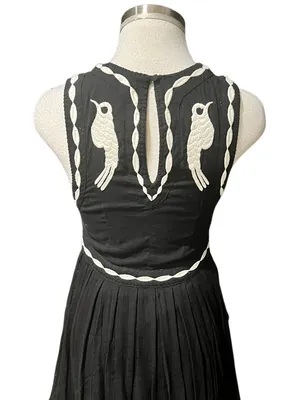 Free People "Birds of a Feather" Embroidered Mini Dress in black Size 0 thumbnail 10