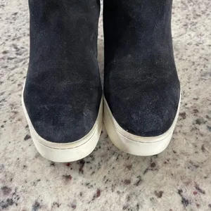 Via Spiga Elona Suede‎ & Fur Platform Boots Women Black Minimalist Mid Calf 8 thumbnail 3