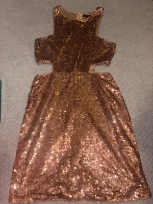 Gold Sparkly Lulus Dress thumbnail 1