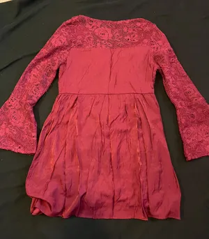 Altar’d State Maroon Lace Dress thumbnail 5