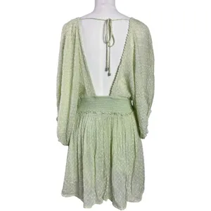 Free People Bohemian Ethereal Cottage Sweet Dreams Mini Dress Frozen Dew Large thumbnail 10