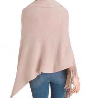 Chico’s Poncho Sz One Size Cozy w/ Tassels Soft/Warm/Comfy Fall Wear Metallic thumbnail 2