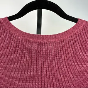 A New Day Sweater Dress Womens M Burgundy Ribbed Knit Midi Long Sleeve Fall thumbnail 6