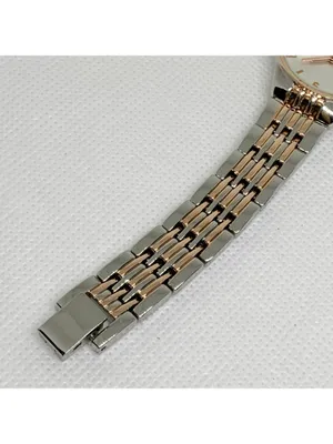 FMD Women’s two tone watch 25mm quartz analog size 6.5” running thumbnail 5