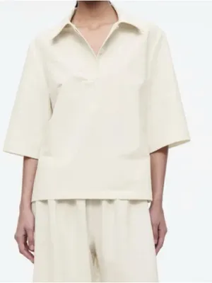 NEW COS minimal cotton polo shirt Medium thumbnail 6
