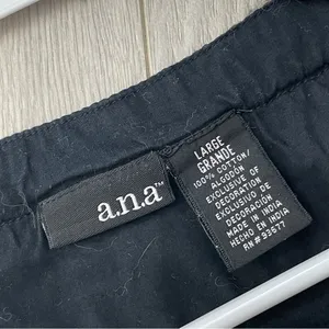 a.n.a Y2K Peasant Top cotton v neck babydoll womens Black (large) vintage casual retro thumbnail 2