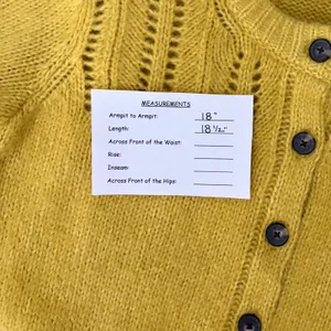 EVERLANE Pointelle Cardigan Cloud Merino Wool Alpaca Puff Sleeve Yellow X-Small thumbnail 13