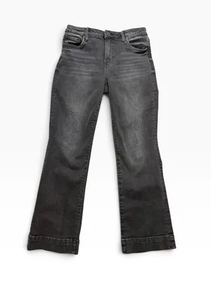 Kut from the Kloth Kelsey High Rise Fab Ab Ankle Flare Jeans Size 8 Black thumbnail 1