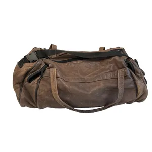 Vintage Eagle Creek Brown Leather Duffle Bag Travel Carry On Weekender 22" thumbnail 8