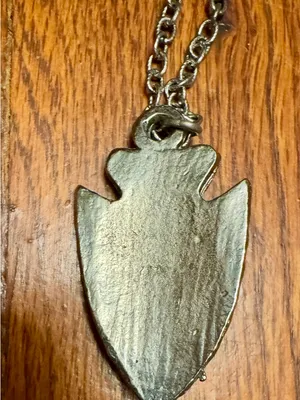 Silver Tone Arrowhead Pendant Necklace Turquoise Southwest Style 13.5” thumbnail 3