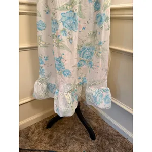 Vintage Handmade Cotton Floral Nightgown Dress Cottagecore Empire Waist Midi thumbnail 4