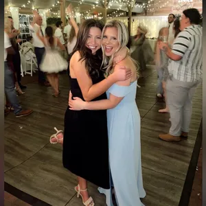 David's Bridal Dusty Blue Off the shoulders dress thumbnail 7