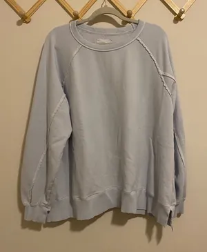Aerie Ice Blue Oversized Pullover Crewneck size Large thumbnail 1