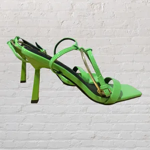 EGO Vibrant Green Strappy Heels NWT thumbnail 4