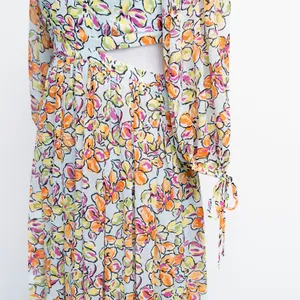Maje - ‎ Orange Blue Hibiscus Cut Out Maxi Dress thumbnail 9