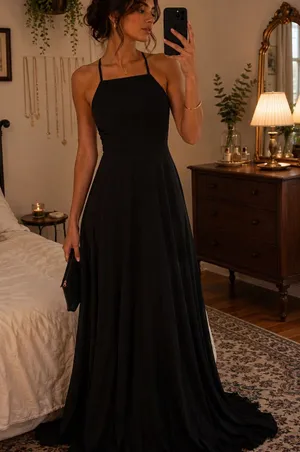Lulus Mythical Kind of Love Black Open Back Maxi Dress thumbnail 1