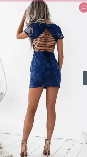 Three Sisters Boutique Mini Dress Blue Size 2 thumbnail 3