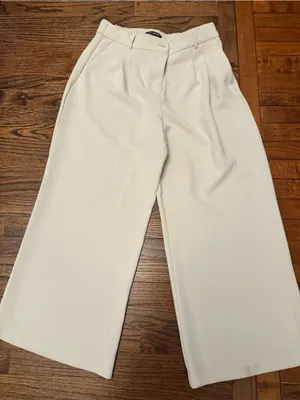 LOFT Ivory Wide Leg Trousers thumbnail 1