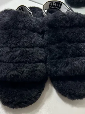 UGG black Fluff Yeah Slide Slippers size 9 thumbnail 3