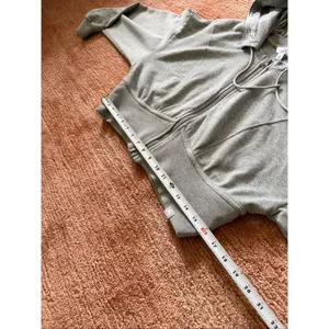 JoyLab Cropped Zip Up Hoodie L Gray Athletic Jacket Drawstring Hood Activewear thumbnail 7