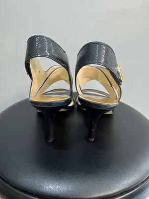 Navy Blue Michael Kors Joselle Patent Leather Slingbacks Size 7 EUC thumbnail 3