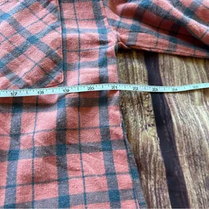 Women’s Hem & Thread Flannel Shirt Orange Blue Frayed Edges Size Large Oversized thumbnail 5