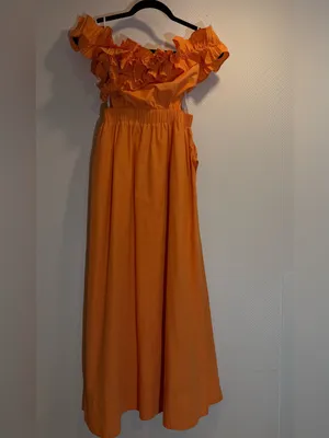 Sovere Ruffled Rapture Maxi Dress One-Shoulder Orange Maxi Dress thumbnail 6