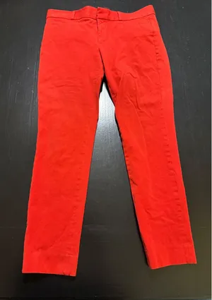 Banana Republic Sloan Red Slim Fit Ankle Pants Womens Size 4 Cotton Blend thumbnail 1