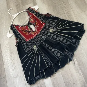 Free People Tank Top printed flowy crop womens Navy Blue (xsmall) boho colorful thumbnail 1