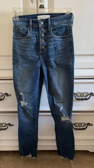 Abercrombie super skinny high rise ankle jeans thumbnail 1